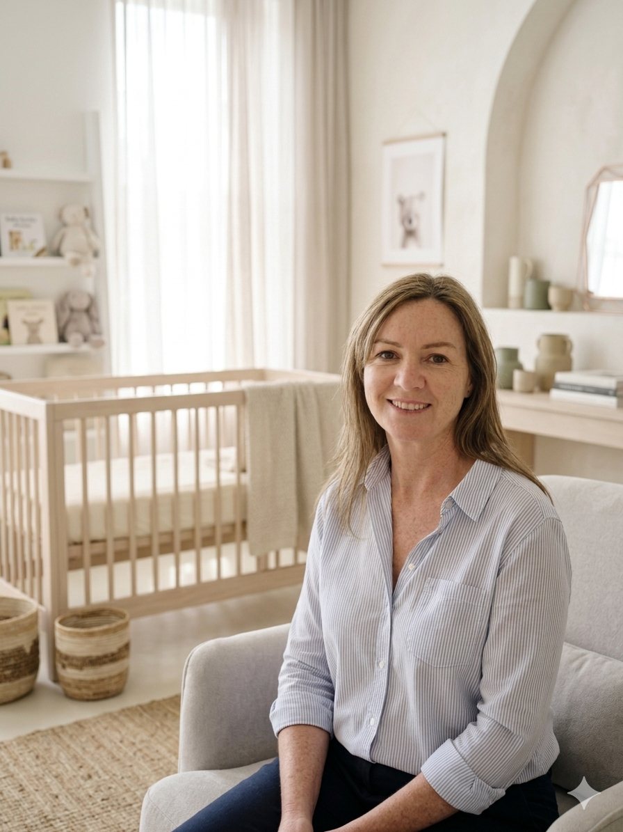 Vanessa O'Keefe in a nursery